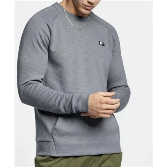 Nike optic crewneck grey pocket front sweatshirt large - Picture 1 of 12